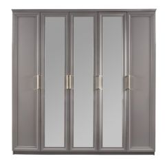 Шкаф 5-ти ств с зеркалами Мокко (серый камень) в Нижнекамске - nizhnekamsk.mebel24.online | фото 2