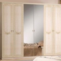 Шкаф 6-ти дверный с зеркалами (08.246) Ирина (беж) в Нижнекамске - nizhnekamsk.mebel24.online | фото