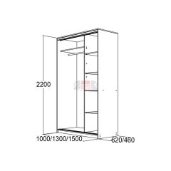 МИРАЖ 10.2 (620) Шкаф для платья и белья в Нижнекамске - nizhnekamsk.mebel24.online | фото 2