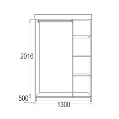 МИРАЖ 11 (1300) Шкаф для платья и белья в Нижнекамске - nizhnekamsk.mebel24.online | фото 2