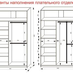 Шкаф-купе 1400 серии SOFT D8+D2+B2+PL4 (2 ящика+F обр.штанга) профиль «Графит» в Нижнекамске - nizhnekamsk.mebel24.online | фото 7