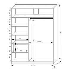 Шкаф-купе 1500 серии NEW CLASSIC K3+K3+B2+PL1 (2 ящика+1 штанга) профиль «Капучино» в Нижнекамске - nizhnekamsk.mebel24.online | фото 3