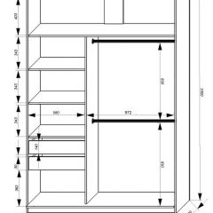 Шкаф-купе 1600 серии SOFT D8+D2+B2+PL4 (2 ящика+F обр.штанга) профиль «Графит» в Нижнекамске - nizhnekamsk.mebel24.online | фото 2