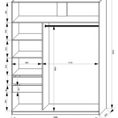 Шкаф-купе 1800 серии SOFT D1+D3+B2+PL1 (2 ящика+1штанга) профиль «Графит» в Нижнекамске - nizhnekamsk.mebel24.online | фото 3