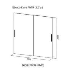 Шкаф-купе №19 Серия 3 Квадро (1700) Ясень Анкор светлый в Нижнекамске - nizhnekamsk.mebel24.online | фото 5