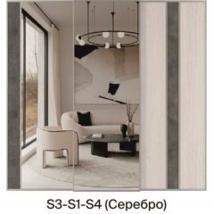 Шкаф-купе 1950 серии SILVER S3+S1+S4 B22+PL3 (по 2 ящика лев/прав+2 штанги) профиль «Серебро» в Нижнекамске - nizhnekamsk.mebel24.online | фото 9