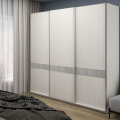 Шкаф-купе 1950 серии SILVER S5+S5+S5 B22+PL4 (по 2 ящика лев/прав+F обр.штанга) профиль «Серебро» в Нижнекамске - nizhnekamsk.mebel24.online | фото