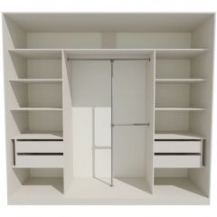 Шкаф-купе 2450 серии NEW CLASSIC K4+K4+K4+B22+PL4 (по 2 ящика лев/прав+F обр.штанга) профиль «Капучино» в Нижнекамске - nizhnekamsk.mebel24.online | фото 2
