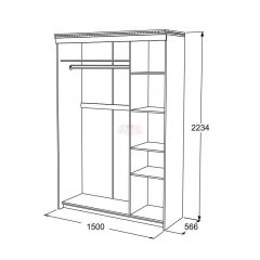 Шкаф-купе 3-х дверный Ольга-13 (1500) в Нижнекамске - nizhnekamsk.mebel24.online | фото 2