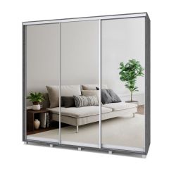 МАРТИН Шкаф-купе с зеркалами Камень темный (2200*450) М423 в Нижнекамске - nizhnekamsk.mebel24.online | фото