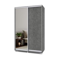 РОЛАНД Шкаф-купе с зеркалом Камень темный (450*1400) Р442 в Нижнекамске - nizhnekamsk.mebel24.online | фото 2