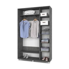 РОЛАНД Шкаф-купе с зеркалом Камень темный (450*1400) Р442 в Нижнекамске - nizhnekamsk.mebel24.online | фото 3