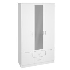 Шкаф Ронда ШК-3 с зеркалом (Белый) в Нижнекамске - nizhnekamsk.mebel24.online | фото