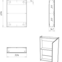 Шкаф-зеркало Мечта 50 Дуб сонома АЙСБЕРГ (DM2318HZ) в Нижнекамске - nizhnekamsk.mebel24.online | фото 7