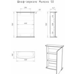 Шкаф-зеркало Милана 50 (левый/правый) Айсберг (DA1062HZ) в Нижнекамске - nizhnekamsk.mebel24.online | фото 5