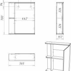 Шкаф-зеркало Норма 1-55 правый АЙСБЕРГ (DA1604HZ) в Нижнекамске - nizhnekamsk.mebel24.online | фото 9