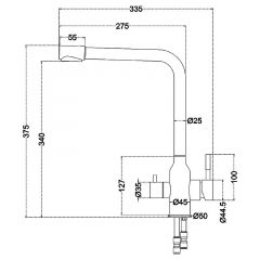 Смеситель д/кухни MELANA-F610304 Stello нерж.сталь, с переключателем на фильтр, однорычажный, сатин в Нижнекамске - nizhnekamsk.mebel24.online | фото 4