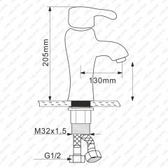 Смеситель д/ум MLN-F-002CBK керамический (Черный) в Нижнекамске - nizhnekamsk.mebel24.online | фото 2