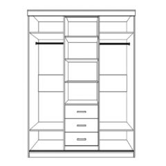 Спальный гарнитур Юнона (вариант-2) в Нижнекамске - nizhnekamsk.mebel24.online | фото 5