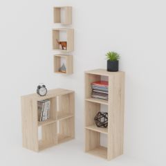 Стеллаж 3 секции (дуб сонома) в Нижнекамске - nizhnekamsk.mebel24.online | фото 4