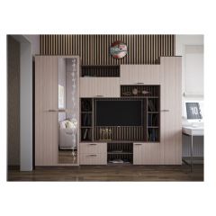 Стенка Марта 11 (Ясень темный/светлый) в Нижнекамске - nizhnekamsk.mebel24.online | фото 2