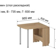 Стол-книжка раздвижной "Оригами" в Нижнекамске - nizhnekamsk.mebel24.online | фото 5