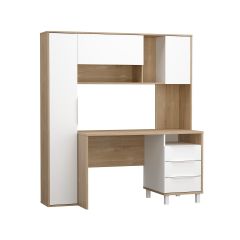 Стол рабочий 12.95 N Комфорт (Дуб сонома, Белый PE шагрень) в Нижнекамске - nizhnekamsk.mebel24.online | фото 2