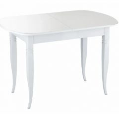 Стол раскладной со стеклом (опоры массив резной) "Хоста" в Нижнекамске - nizhnekamsk.mebel24.online | фото 3