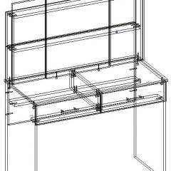 СОФИЯ Стол косметический (венге/дуб белфорд) в Нижнекамске - nizhnekamsk.mebel24.online | фото 3
