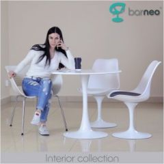 Стул Barneo N-8 Tulip style белый с черной подушкой в Нижнекамске - nizhnekamsk.mebel24.online | фото 4