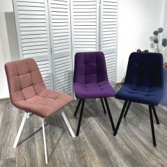Стул CHILLI-Q SQUARE розовый #15, велюр / белый каркас, 4 шт./1 к, М-City в Нижнекамске - nizhnekamsk.mebel24.online | фото 5
