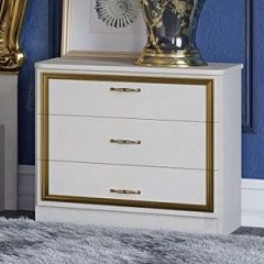 Тумба прикроватная (03.120) Ольга (беж/золото) в Нижнекамске - nizhnekamsk.mebel24.online | фото 1