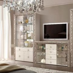 Витрина 1-ств. для посуды Тиффани Premium слоновая кость/серебро (ТФВ3-1С(П) в Нижнекамске - nizhnekamsk.mebel24.online | фото
