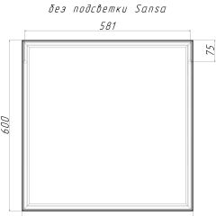 Зеркало Corsica 600х600 black без подсветки Sansa (SB1064Z) в Нижнекамске - nizhnekamsk.mebel24.online | фото 4