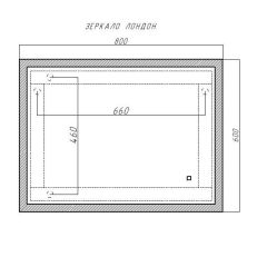 Зеркало Лондон 800х600 с подсветкой Домино (GL7019Z) в Нижнекамске - nizhnekamsk.mebel24.online | фото 8