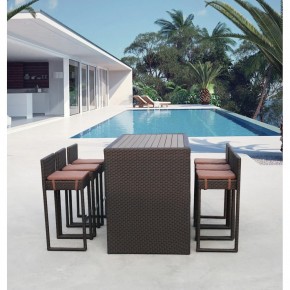 Барный комплект плетеной мебели T390AD/Y390A-W63_6Pcs Brown в Нижнекамске - nizhnekamsk.mebel24.online | фото 1