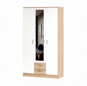 БЕАТРИС Шкаф Трио (дуб сонома/белый глянец) в Нижнекамске - nizhnekamsk.mebel24.online | фото