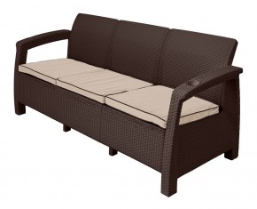 Диван Yalta Premium Sofa 3 Set (Ялта) шоколадный (+подушки под спину) в Нижнекамске - nizhnekamsk.mebel24.online | фото