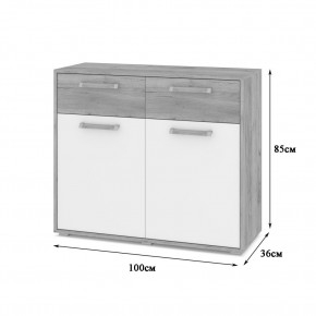 ФЛОРИДА Гостиная (модульная) дуб серый/белый в Нижнекамске - nizhnekamsk.mebel24.online | фото 6