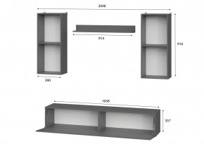 Гостиная МГС 10 (Графит) в Нижнекамске - nizhnekamsk.mebel24.online | фото 3