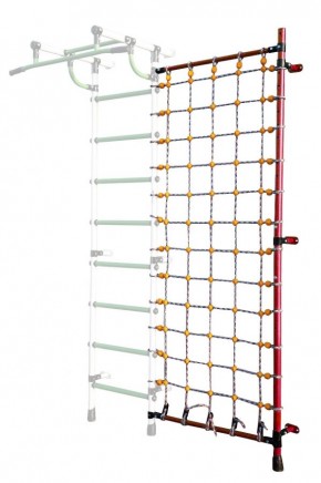 Дополнительная стойка к пристенному ДСК с сеткой для лазания, цв. красный в Нижнекамске - nizhnekamsk.mebel24.online | фото