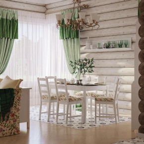 Комлект Вествик обеденный стол и четыре стула, массив сосны, цвет белый в Нижнекамске - nizhnekamsk.mebel24.online | фото 1