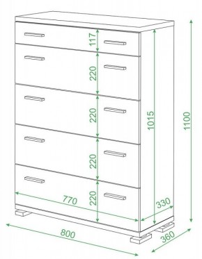 Комод Домино Лайт КМ-2 в Нижнекамске - nizhnekamsk.mebel24.online | фото 2