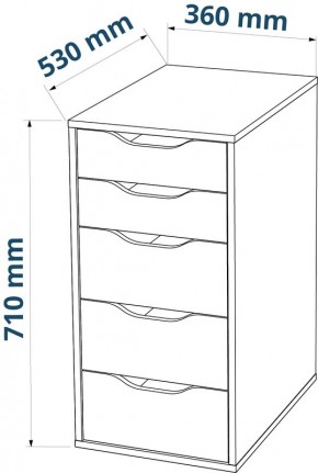 Комод Ингар белый с пятью выдвижными ящиками в Нижнекамске - nizhnekamsk.mebel24.online | фото 3
