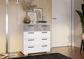 Комод Стандарт-5 NEW (белый/цемент светлый) в Нижнекамске - nizhnekamsk.mebel24.online | фото 3