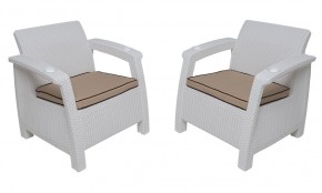 Комплект на балкон Yalta Premium Balcony Set (Ялта) белый (+подушки под спину) в Нижнекамске - nizhnekamsk.mebel24.online | фото 4