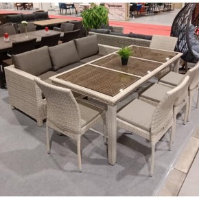 Комплект плетеной мебели T365/S65/Y380C-W85 8PCS Latte (8+1) + подушки в Нижнекамске - nizhnekamsk.mebel24.online | фото