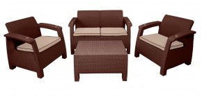 Комплект уличной мебели Yalta Premium Terrace Set (Ялта) шоколадый (+подушки под спину) в Нижнекамске - nizhnekamsk.mebel24.online | фото