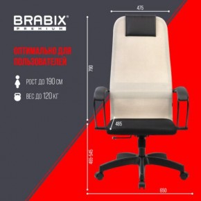 Кресло BRABIX PREMIUM "Ultimate EX-800" пластик, плотная двойная сетка Х2, черное/бежевое, 532916 в Нижнекамске - nizhnekamsk.mebel24.online | фото 6