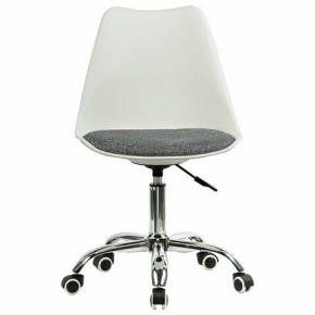 Кресло стул BRABIX "Eames MG-310 CH", хром, пластик белый, ткань серая, 532924 в Нижнекамске - nizhnekamsk.mebel24.online | фото 1